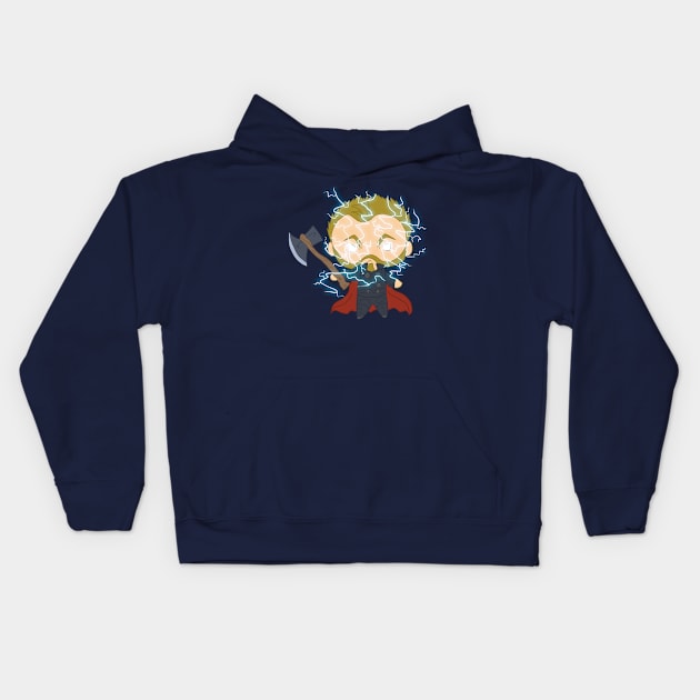 Chibi Thor God of Thunder Kids Hoodie by kelsmister